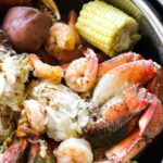 instant pot crab and shrimp boil top view