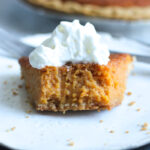 sweet potato buttermilk pie piece on the plate