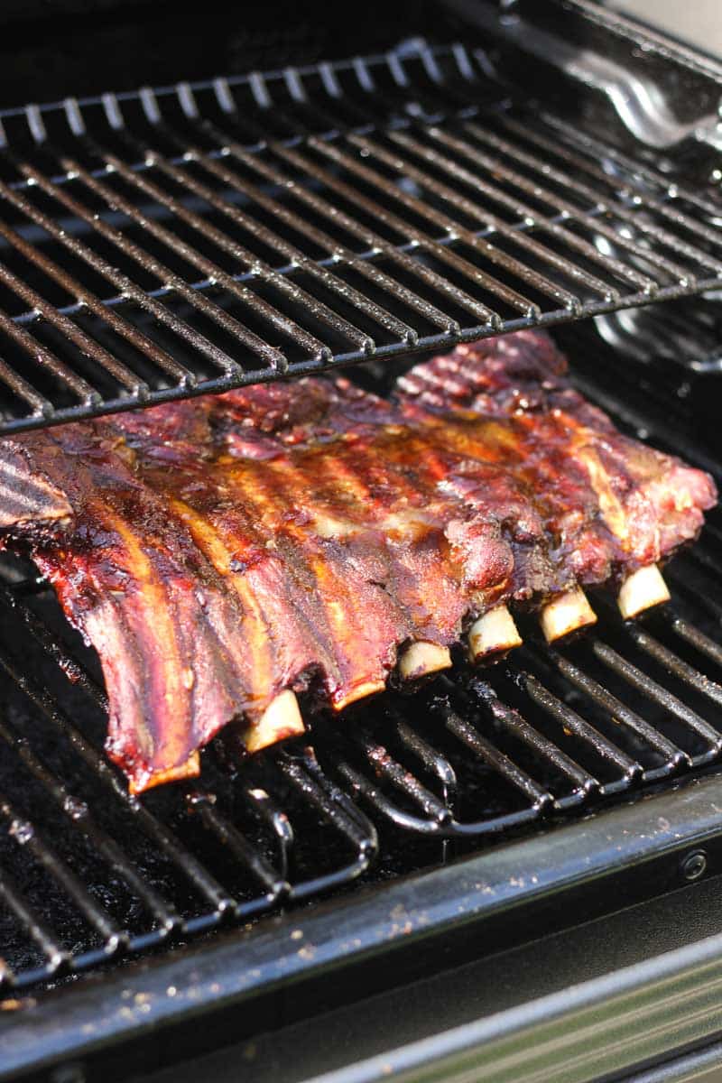 smoking bison ribs in traeger