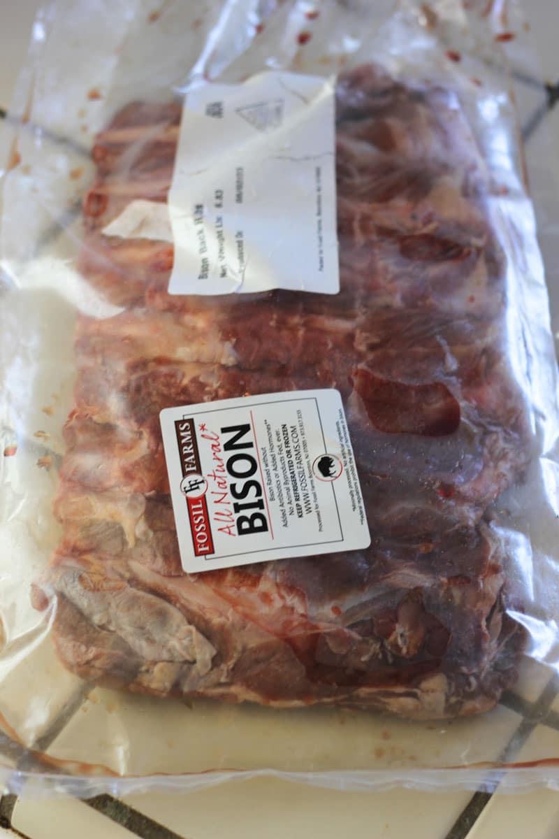 a package with bison ribs