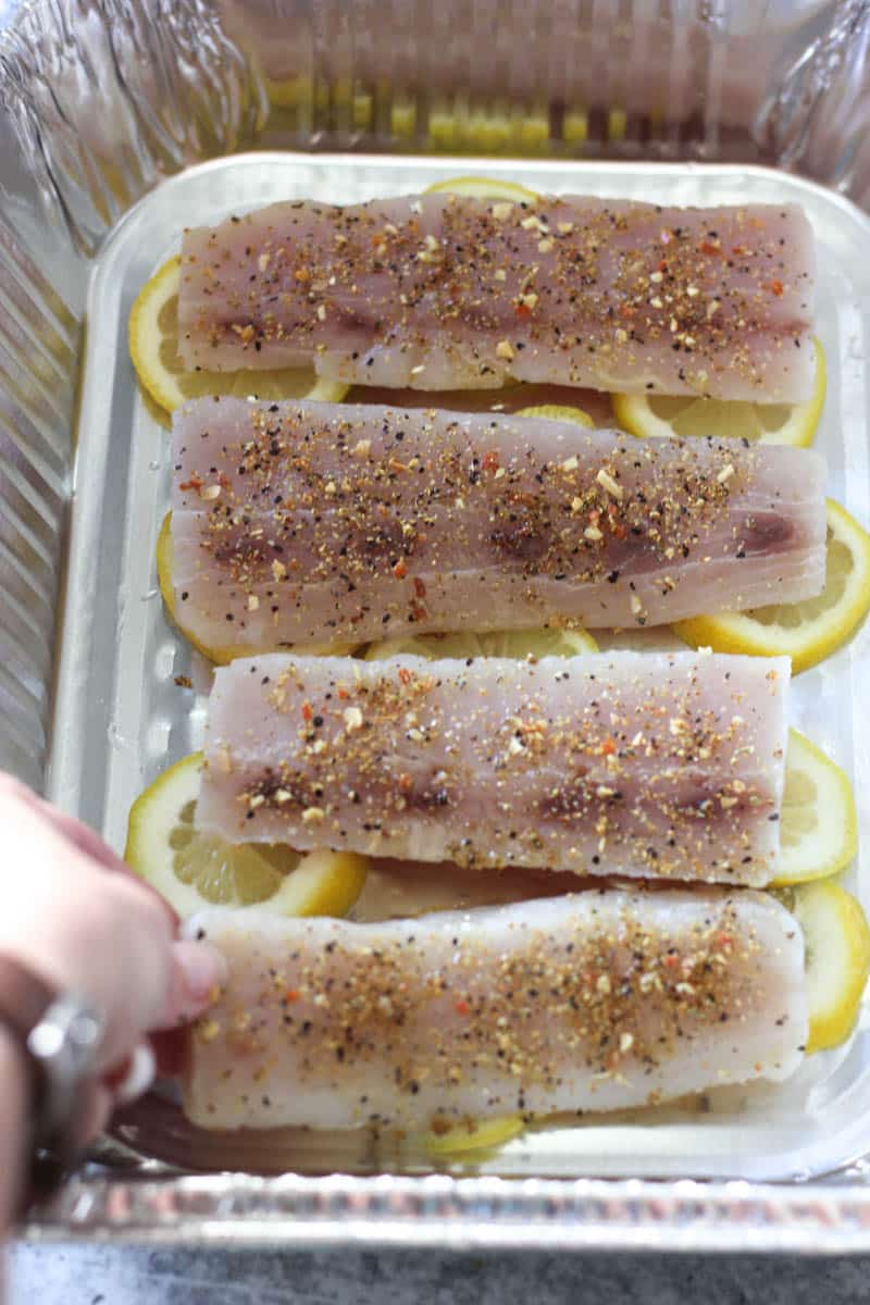 raw seasoned mahi mahi fish