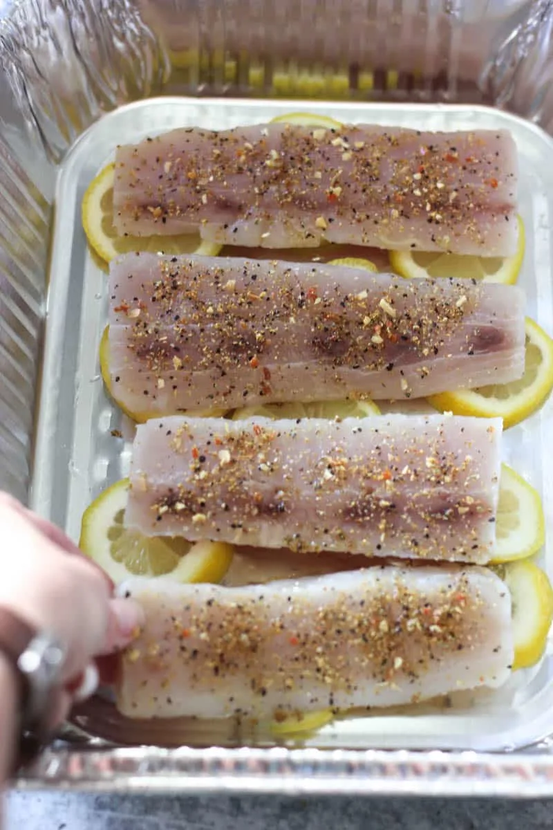 raw seasoned mahi mahi fish